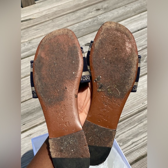 Dior EMBROIDERED COT sandals in UK 39 ; US 8.5-9 in color blue and cream - Picture 5 of 9